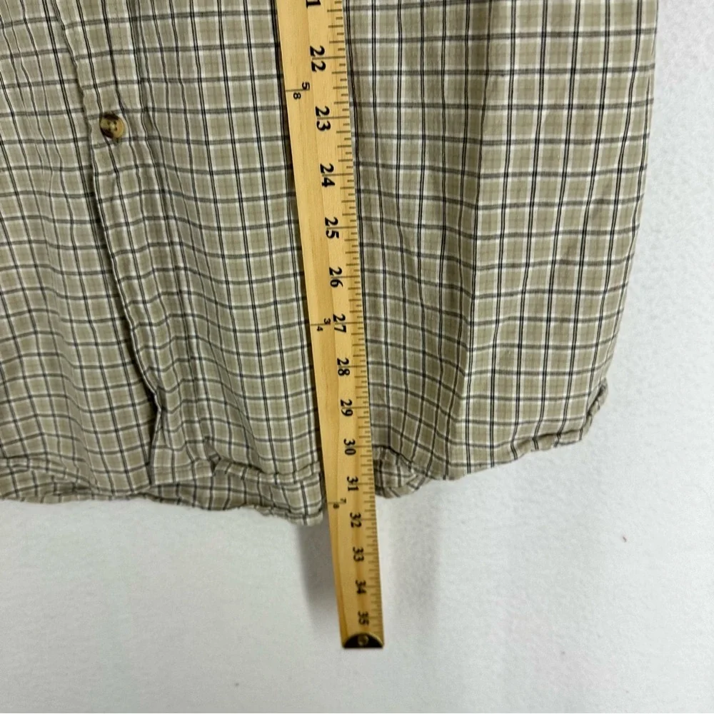 True Identity Short Sleeve Plaid Button Up Shirt Men’s 2XL Beige